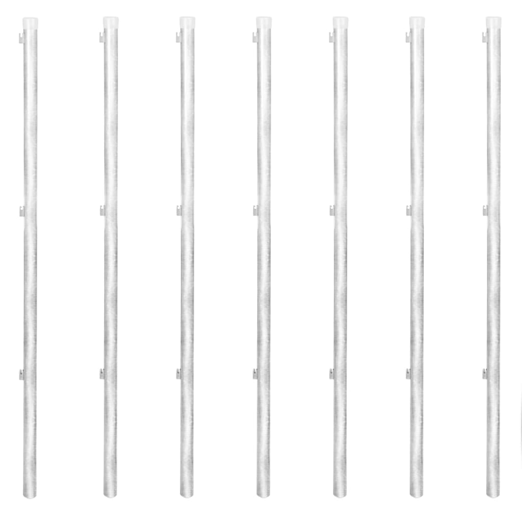 Maschendrahtzaun mit Pfosten Verzinkter Stahl 15×1 m Silbern