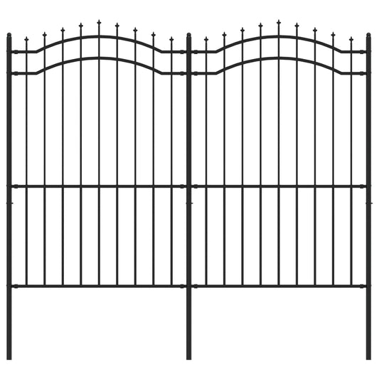 Gartenzaun mit Speerspitze Schwarz 239 x 175 cm Pulverbeschichteter Stahl