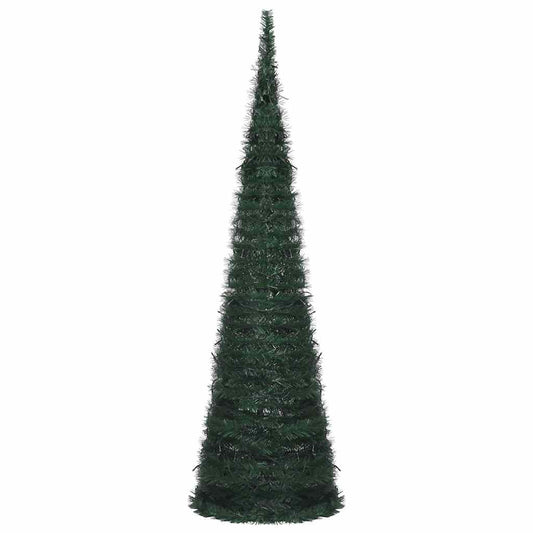 Künstlicher Pop-Up-Weihnachtsbaum mit Beleuchtung Grün 150 cm