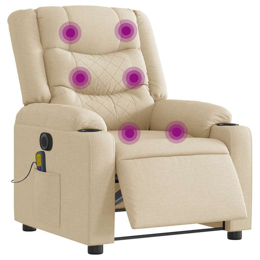 Massagesessel Elektrisch Creme Stoff
