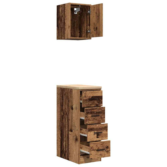 Garagenschränke 2 Stk. Altholz-Optik Holzwerkstoff