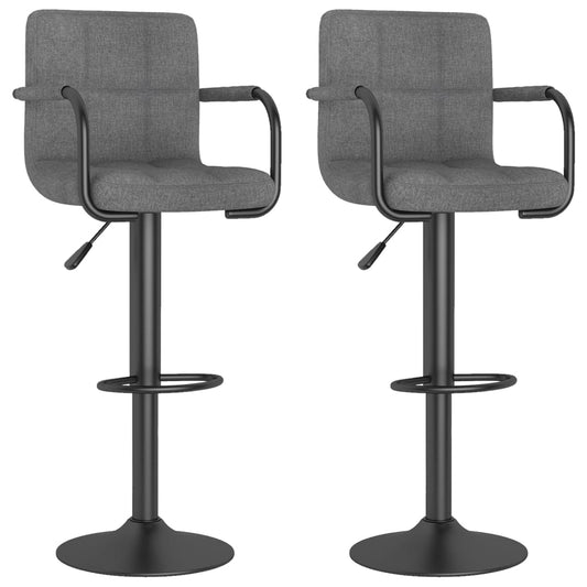 Barhocker 2 Stk. Hellgrau Stoff