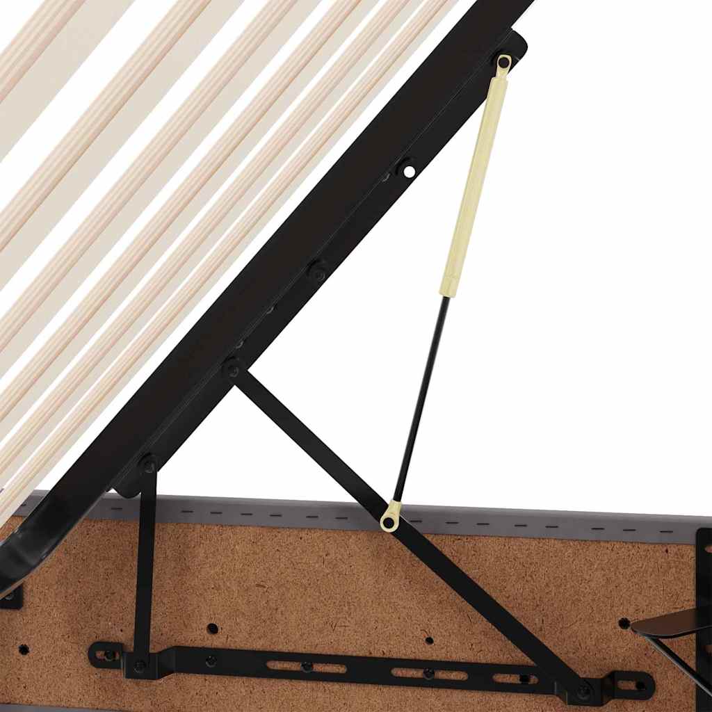 Bett mit Matratze mit Kopfteil Grau 140 x 190 cm Kunstleder