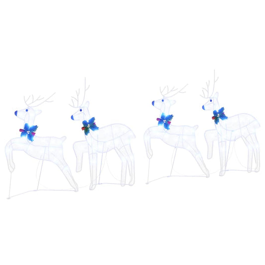 LED Rentiere 4 pcs Weiß Stoff