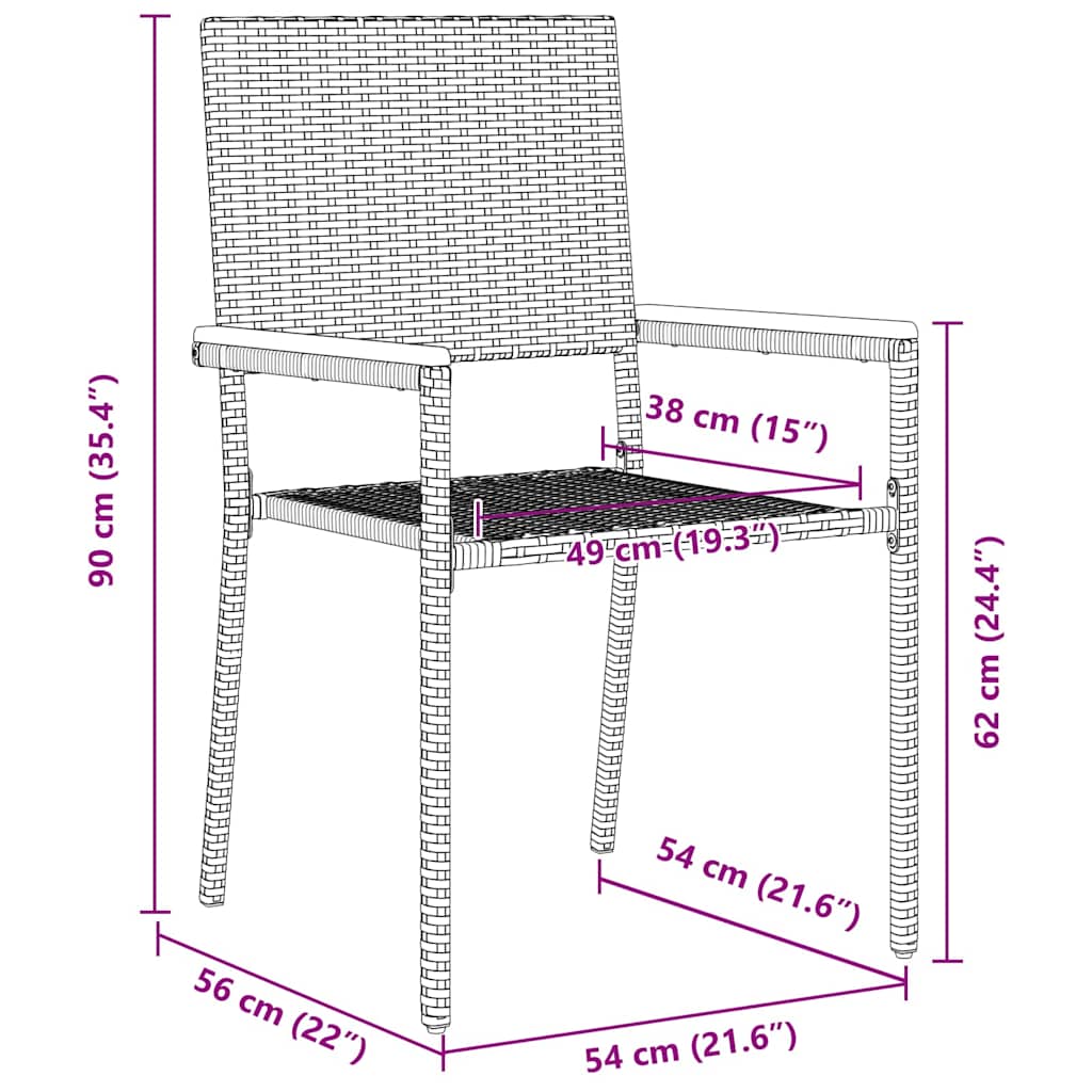 Garten Stapelstühle 4 pcs Creme und Braun