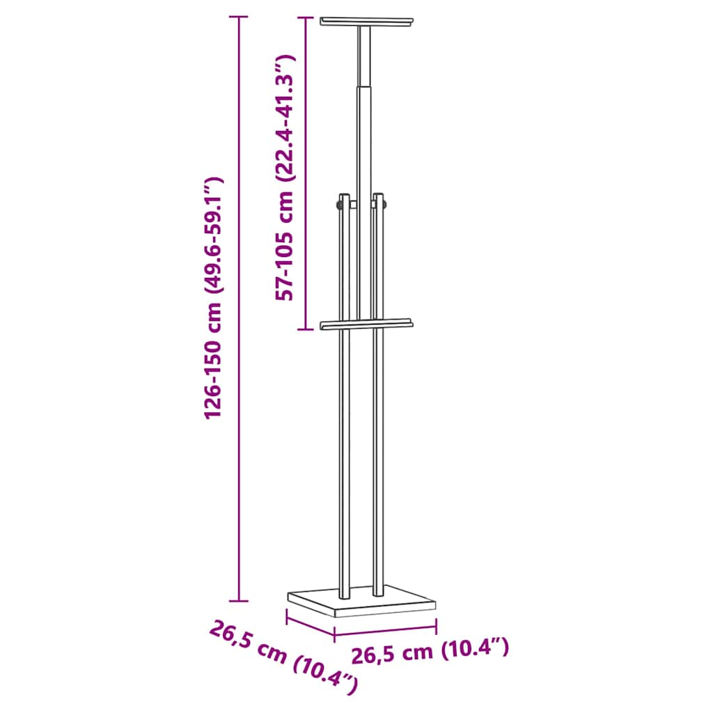 Messestände 2 pcs Schwarz 26,5 x 26,5 x 127 cm Stahl