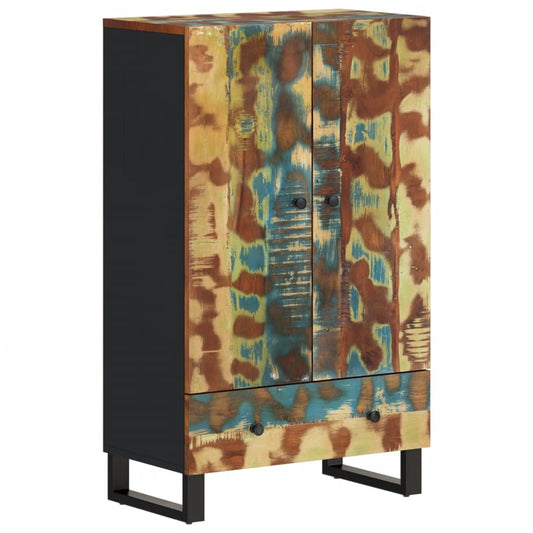 Highboard mit Schublade 60x33x100 cm Massives Altholz & Eisen