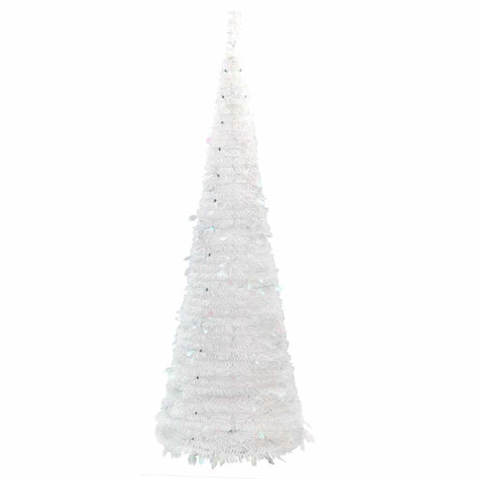 Pop-Up-Weihnachtsbaum Künstlich 200 LEDs Weiß 210 cm