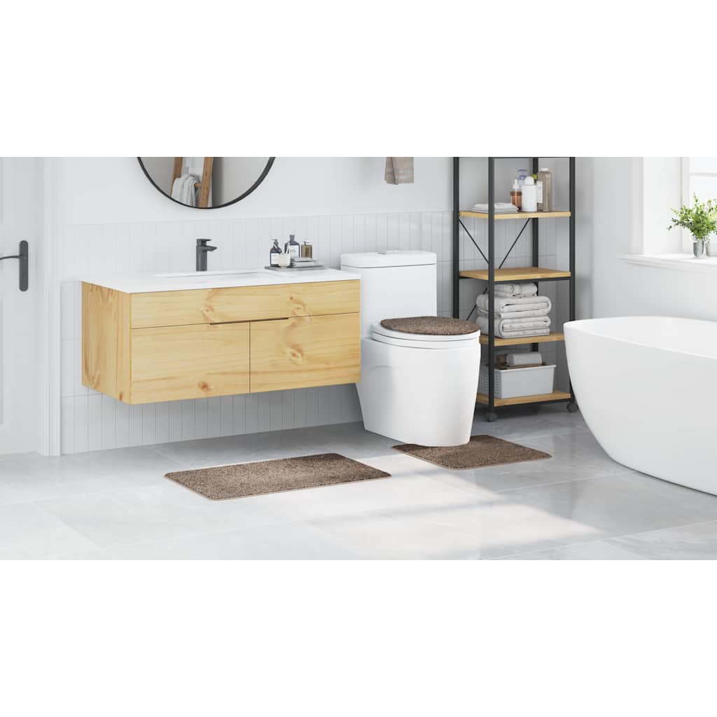 Anti-Rutsch Badematten-Set 3 pcs Braun PP