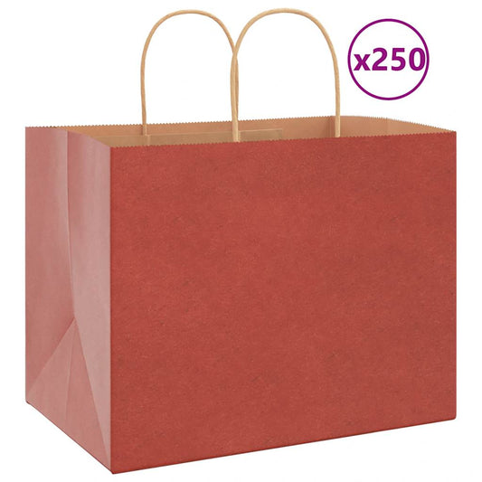 Papiertragetaschen 250 Stk. mit Henkeln Rot 32x22x24 cm