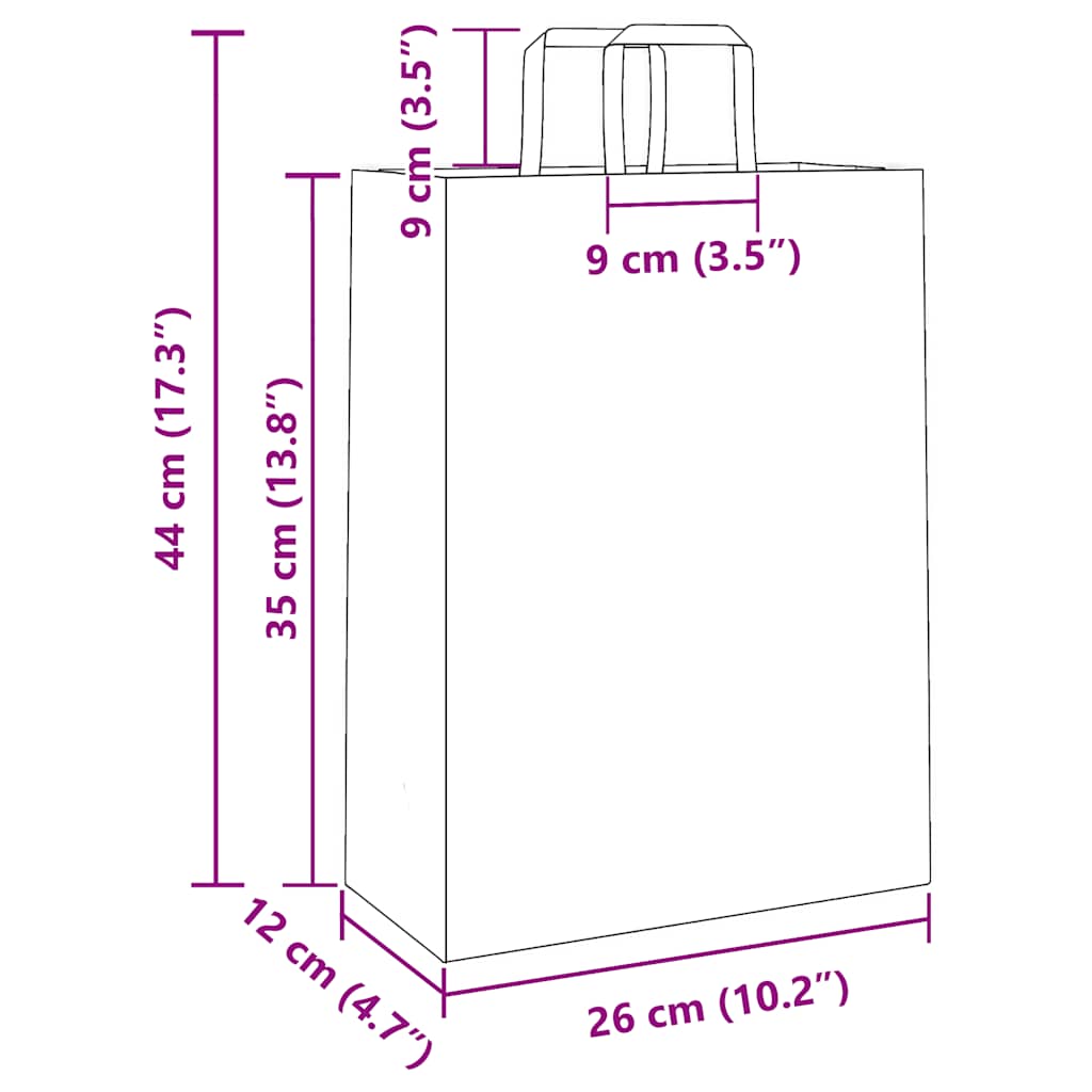 Papiertragetaschen 250 Stk. mit Henkeln Schwarz 26x12x35 cm