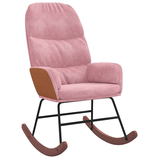 Schaukelstuhl Rosa Samt
