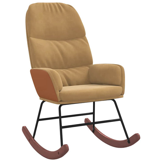 Schaukelstuhl Braun Samt
