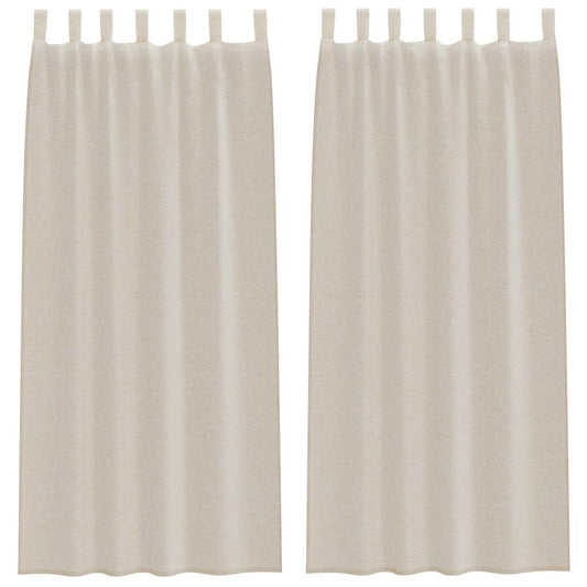 Voile-Vorhang mit Vorhängen 2 pcs Sand 245 x 140 cm Polyester