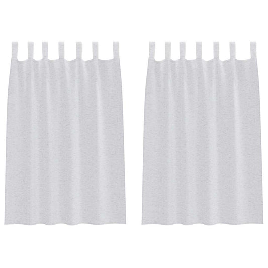 Voile-Vorhang 2 pcs Hellgrau 140 x 140 cm Polyester