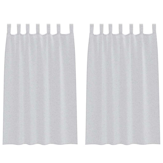Voile-Vorhang 2 pcs Hellgrau 175 x 140 cm Polyester