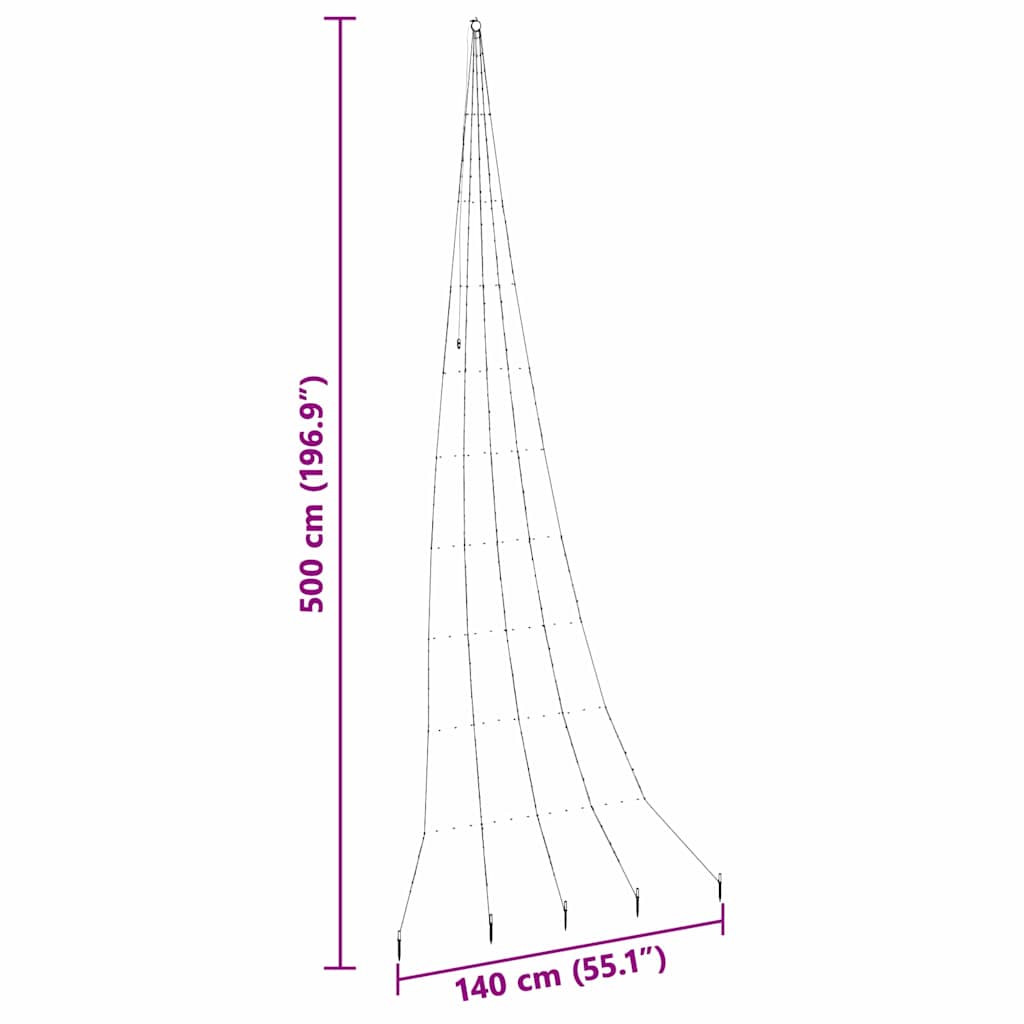 LED Weihnachtsbaum mit Erdspießen Kaltweiß 511 cm Metall