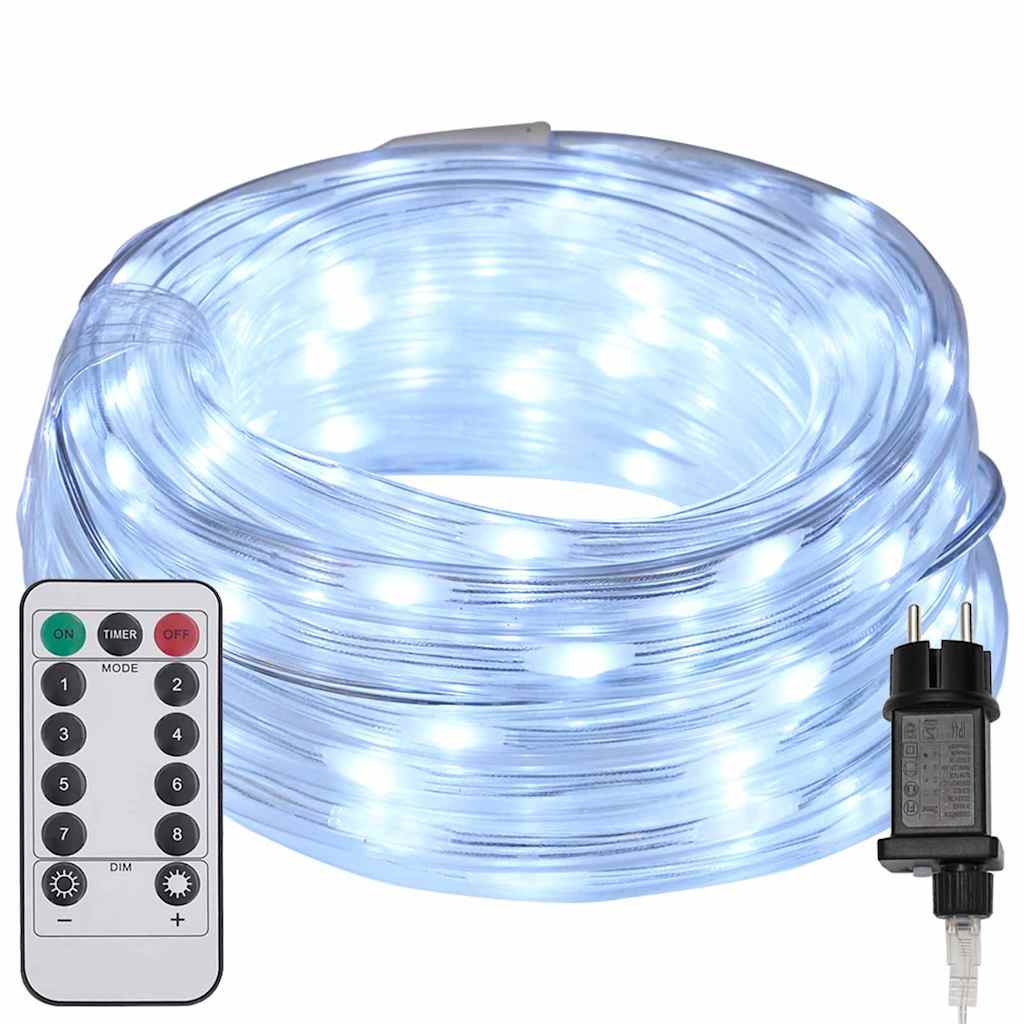 Lichtseil mit 480 LEDs Kaltweiß 20 m PVC