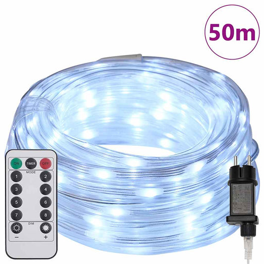 Lichtseil mit 1200 LEDs Kaltweiß 50 m PVC
