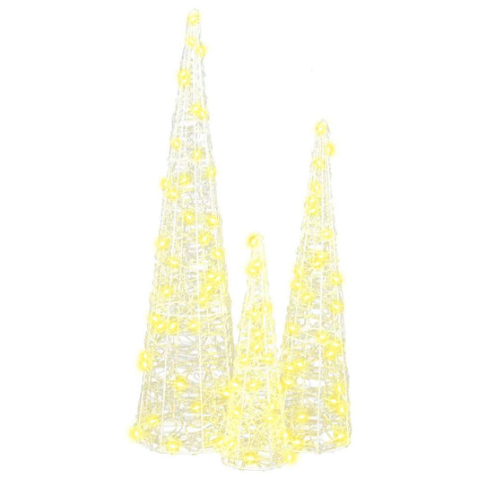 Weihnachtsbaum mit 90 LEDs 3 pcs Warmweiß 20 x 20 x 80 cm Acryl