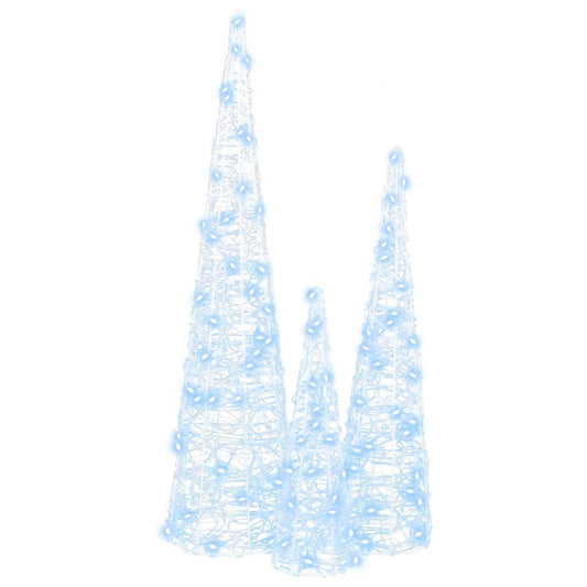 Weihnachtsbaum mit 90 LEDs 3 pcs Kaltweiß 20 x 20 x 80 cm Acryl