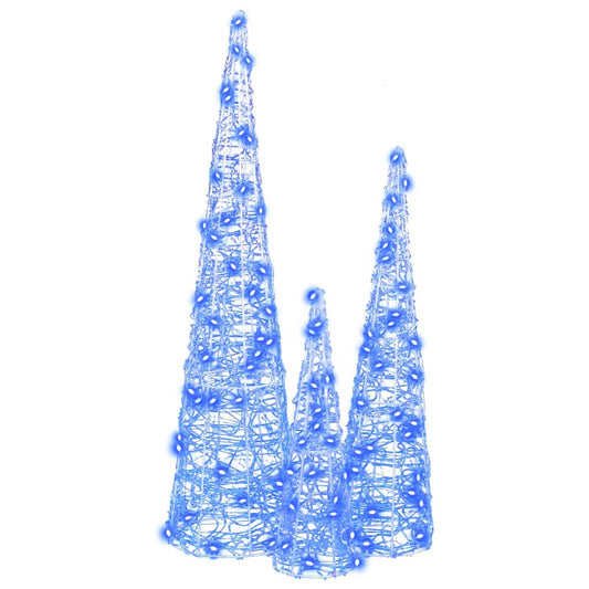 Weihnachtsbaum mit 90 LEDs 3 pcs Blau 20 x 20 x 80 cm Acryl