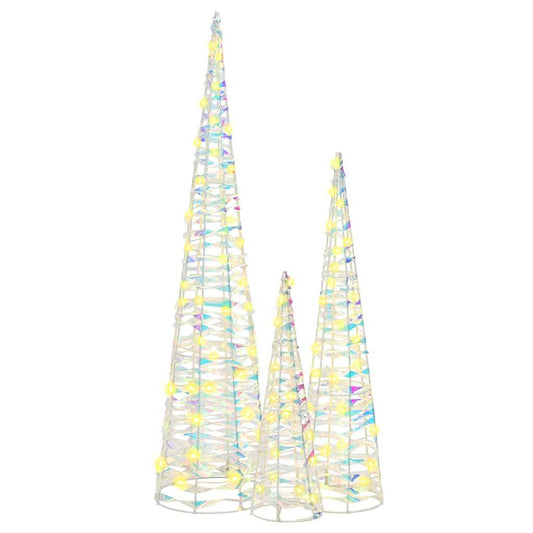 Weihnachtsbaum mit 90 LEDs 3 pcs Warmweiß 20 x 20 x 80 cm PET