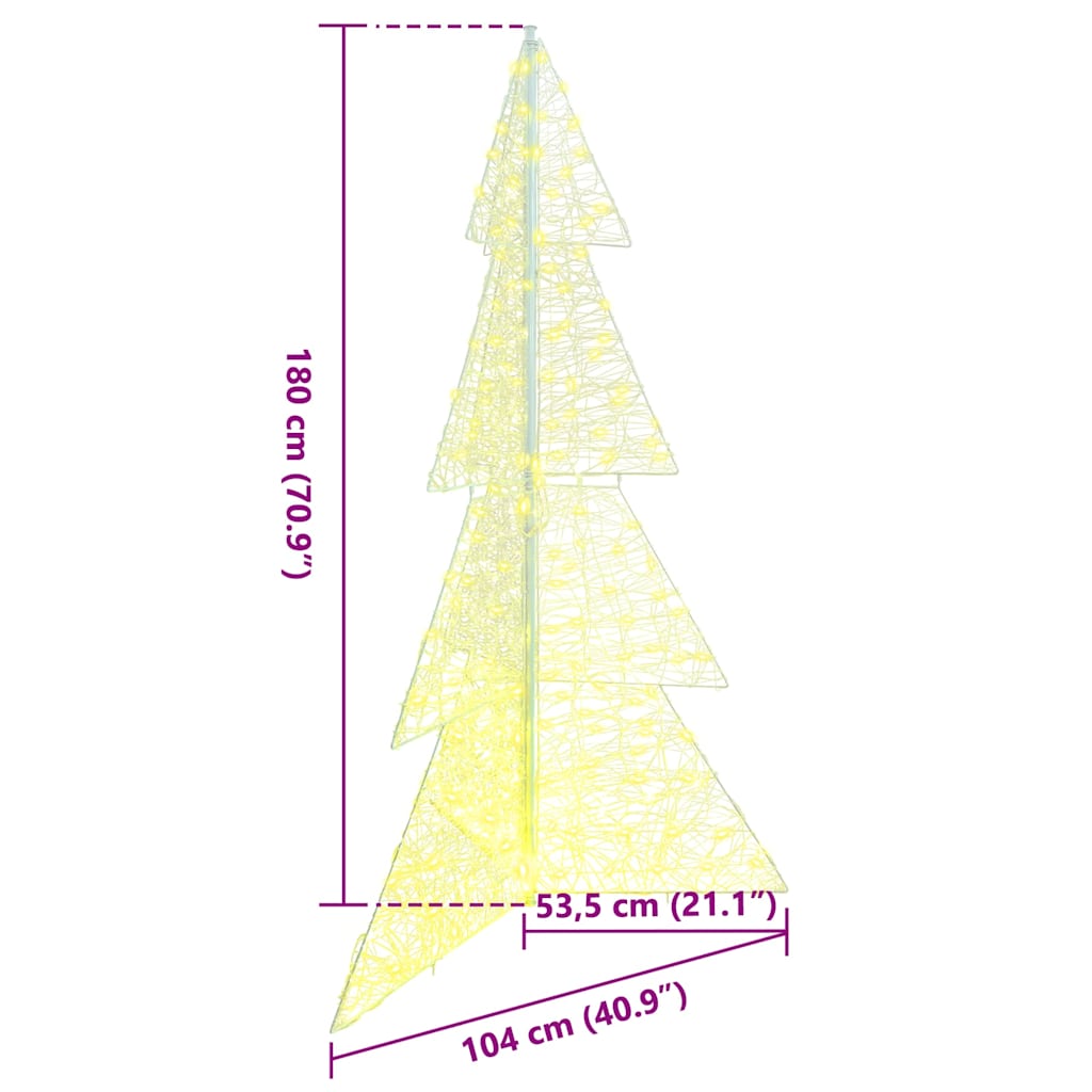 Weihnachtsbaum mit 240 LEDs Warmes Weiß 180 cm Acryl