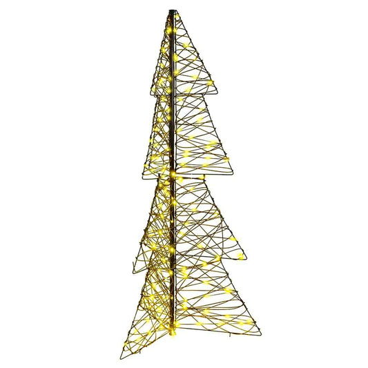 Weihnachtsbaum mit 160 LEDs Warmes Weiß 150 cm Rattan