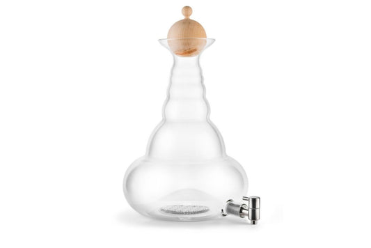 Vitalkaraffe Universe Platin mit Glaseinsatz und Arvenholzdeckel 10L