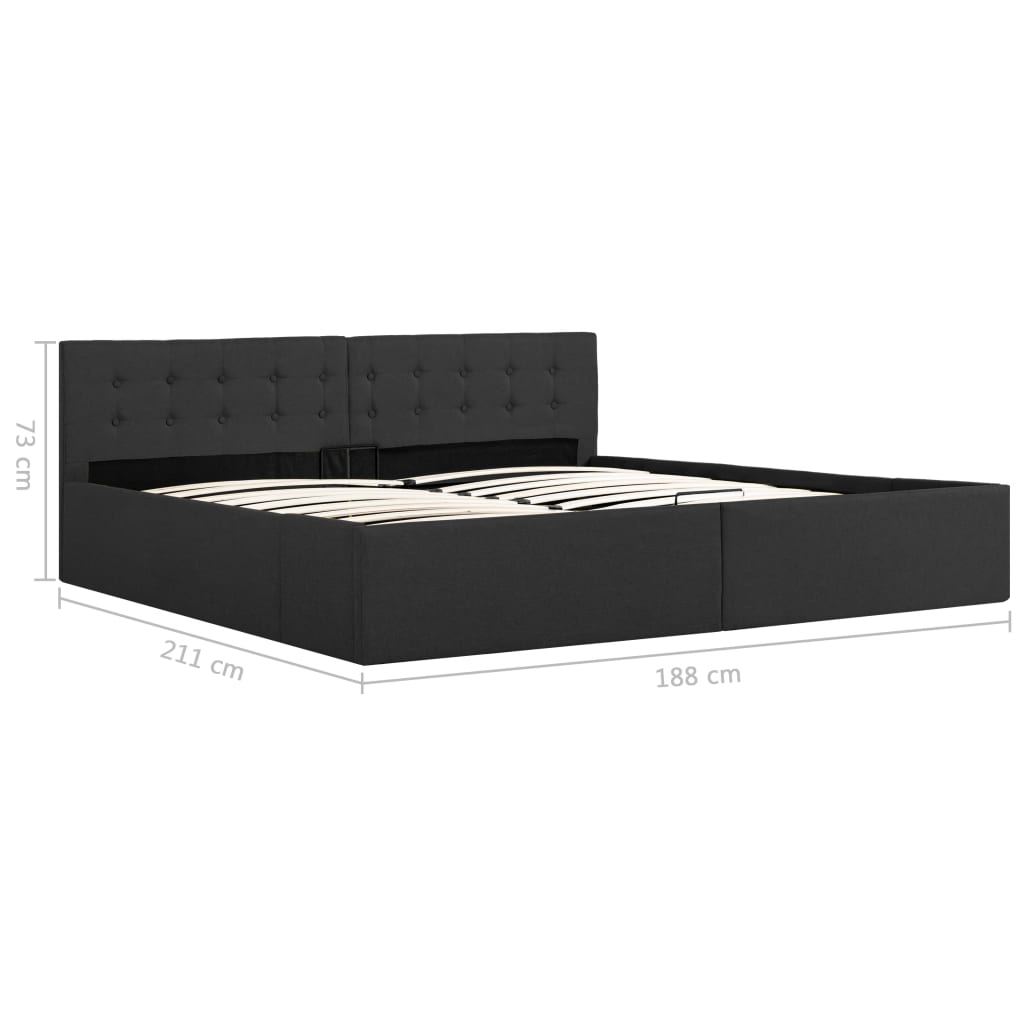 Stauraumbett Hydraulisch Dunkelgrau Stoff 180×200 cm