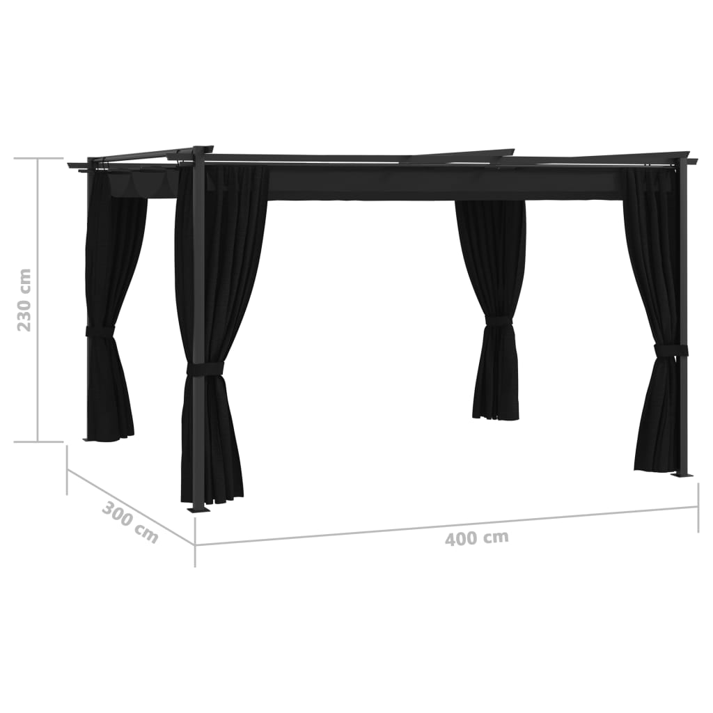 Pavillon 4 x 3 m Anthrazit