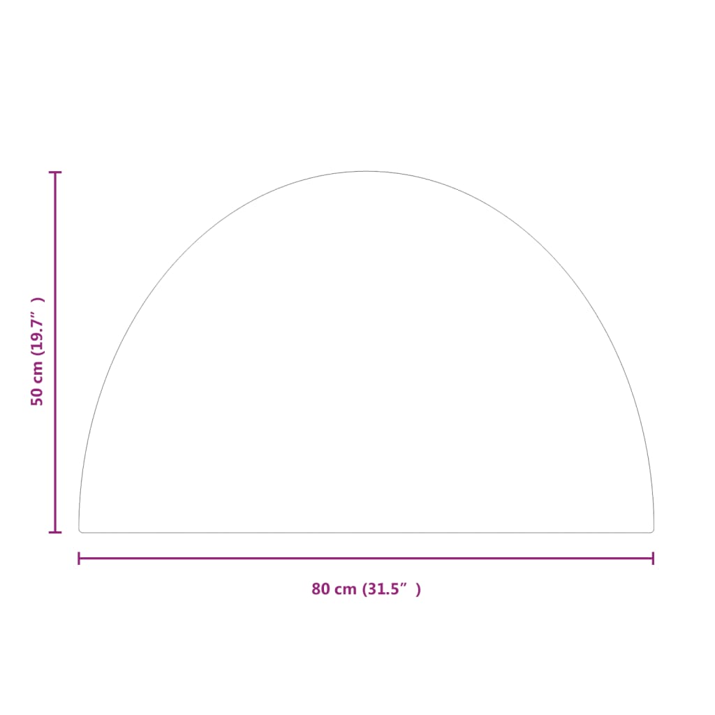 Funkenschutzplatte Glas Halbrund 800x500 mm