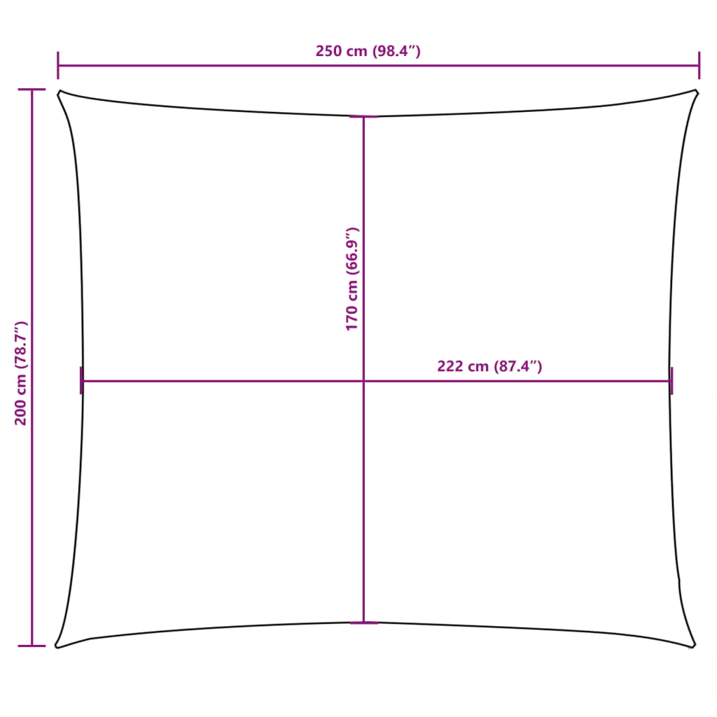 Sonnensegel Oxford-Gewebe Rechteckig 2x2,5 m Orange