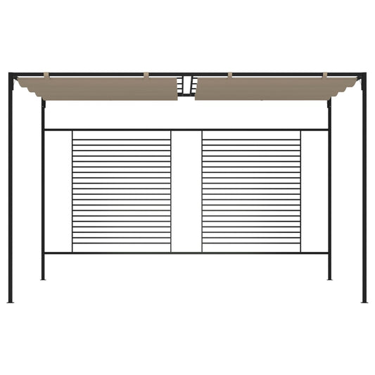 Pavillon mit Ausziehbarem Dach 3x4x2,3 m Taupe 180 g/m²