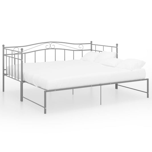 Ausziehsofa Bettgestell Grau Metall 90x200 cm