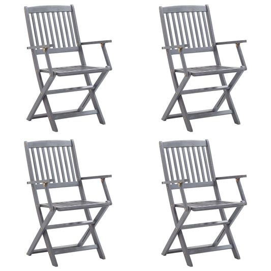Klappbare Gartenstühle 4 Stk. mit Kissen Massivholz Akazie