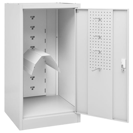 Sattelschrank Hellgrau 53x53x105 cm Stahl