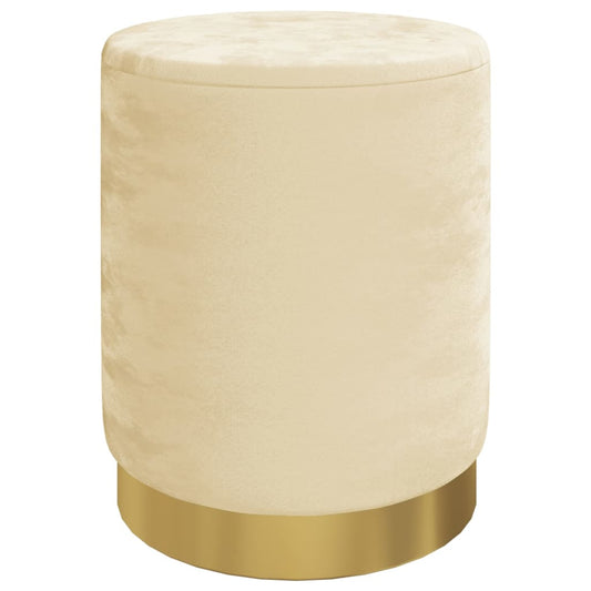 Runder Aufbewahrungshocker Aprikose Samt 31 x 37 cm