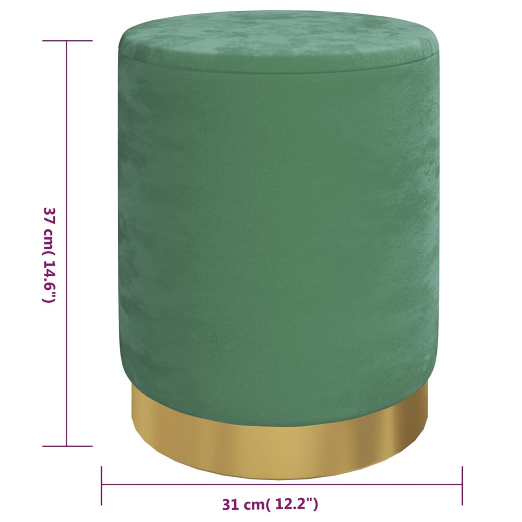 Runder Aufbewahrungshocker Hellblau Samt 31 x 37 cm