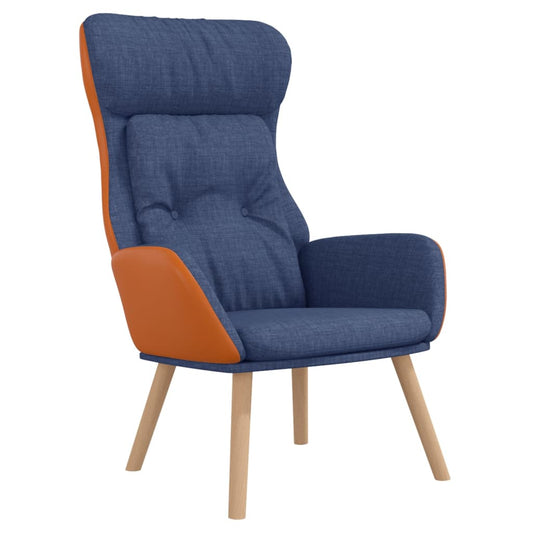 Relaxsessel Blau Stoff und PVC