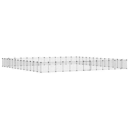 52-tlg. Haustierkäfig mit Tür Schwarz 35x35 cm Stahl