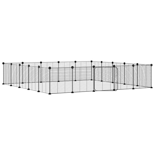 20-tlg. Haustierkäfig mit Tür Schwarz 35x35 cm Stahl