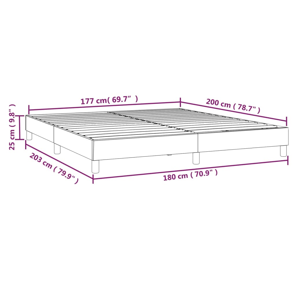 Boxspringbettgestell Hellgrau 180x200 cm Stoff