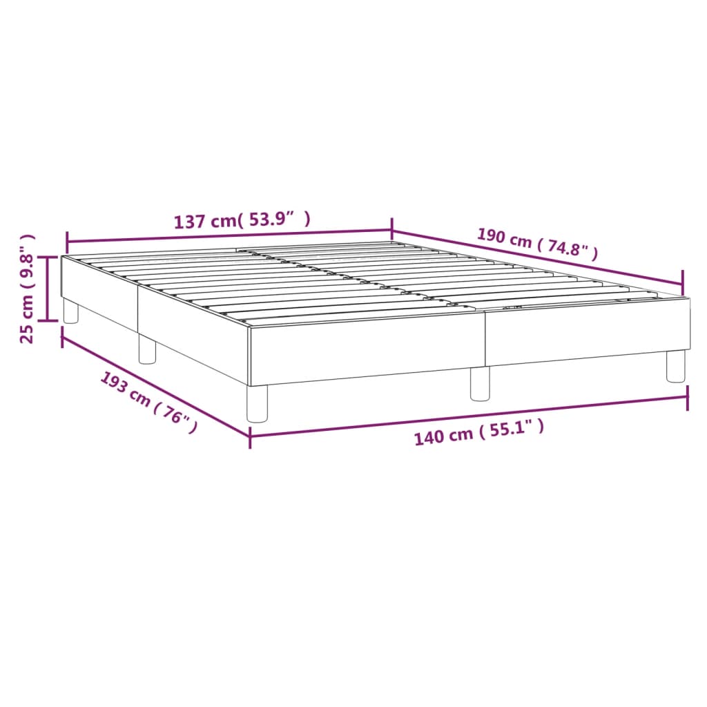 Boxspringbettgestell Cappuccino-Braun 140x190 cm Kunstleder