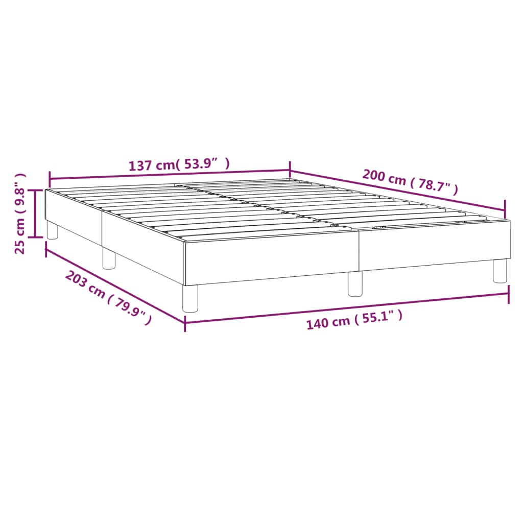 Boxspringbettgestell Cappuccino-Braun 140x200 cm Kunstleder
