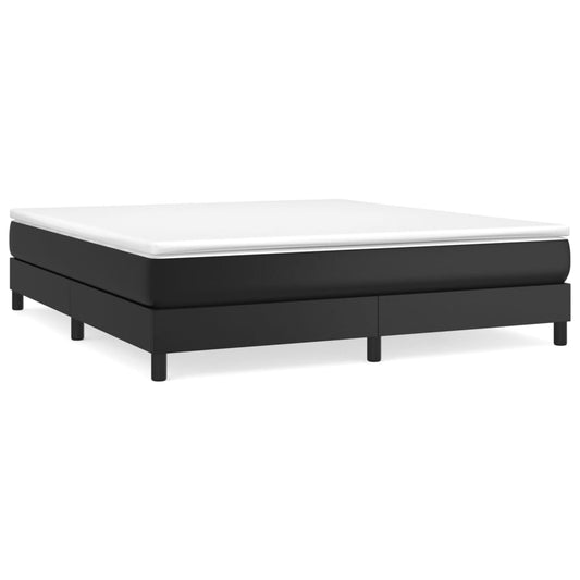 Boxspringbettgestell Schwarz 160x200 cm Kunstleder