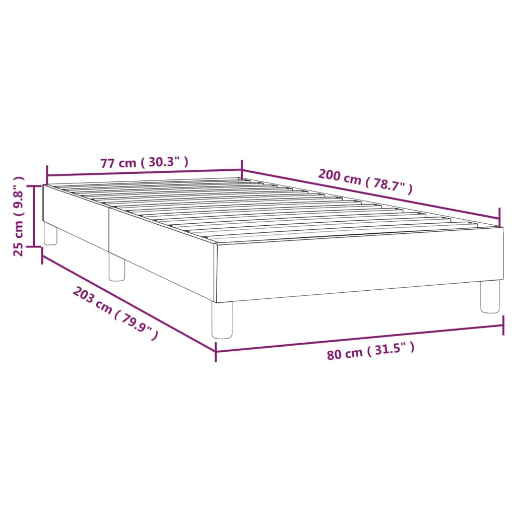 Boxspringbettgestell Dunkelgrün 80x200 cm Samt