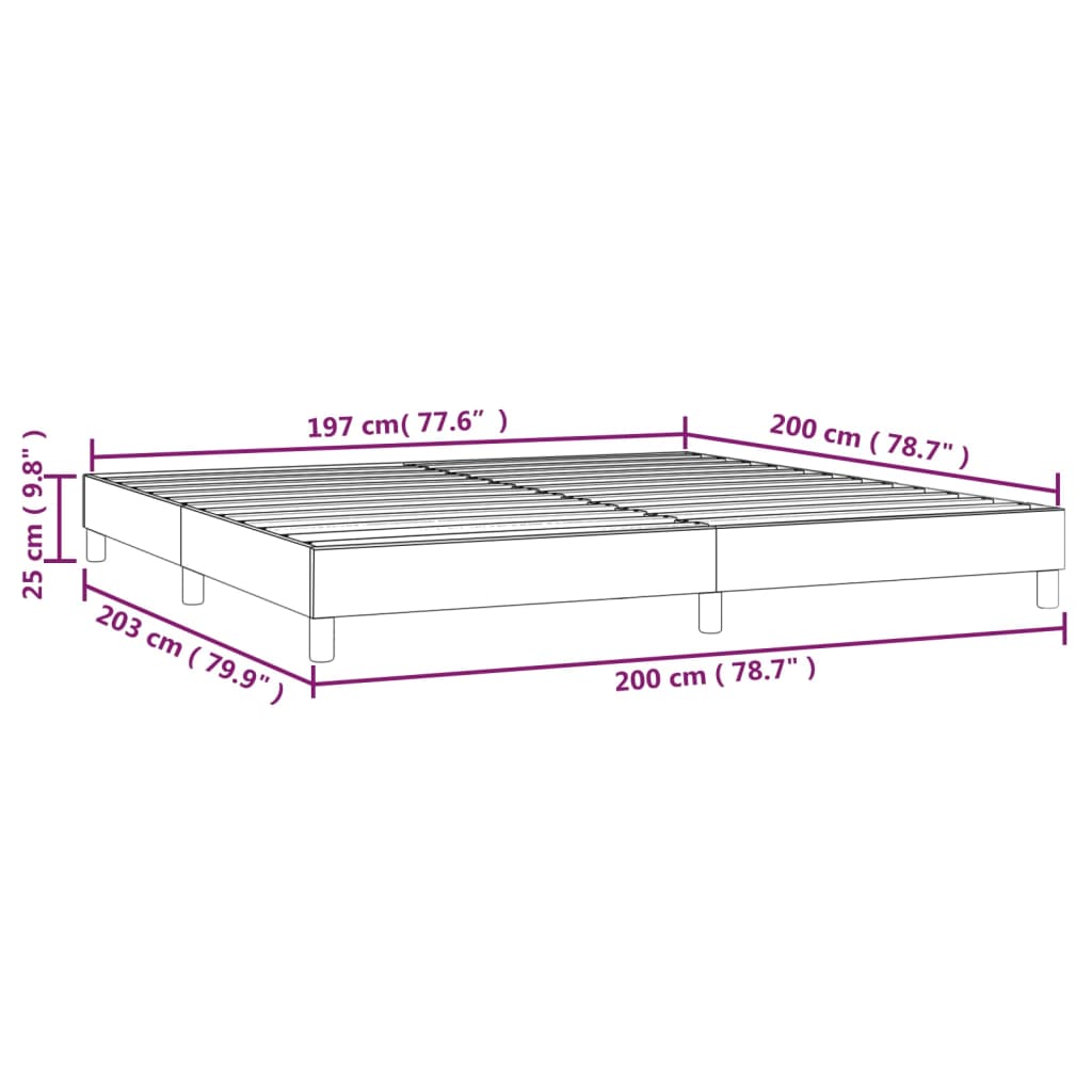 Boxspringbettgestell Blau 200x200 cm Stoff