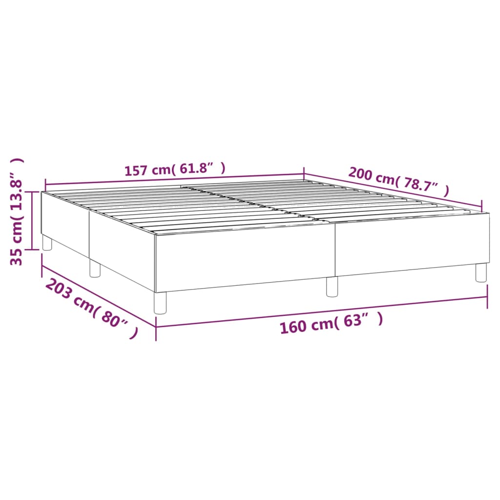 Boxspringbettgestell Dunkelgrau 160x200 cm Stoff